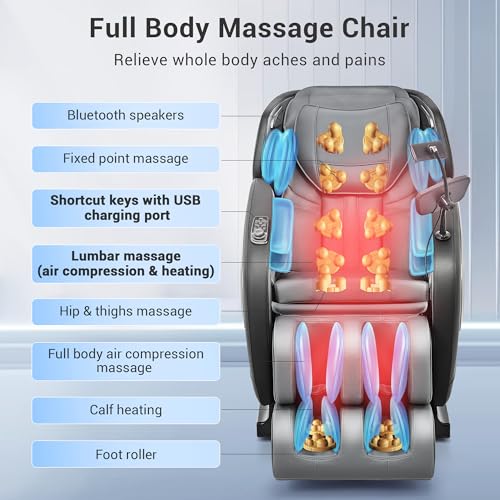 Mazzup Full Body Zero Gravity Shiatsu Massage Chair with Heat