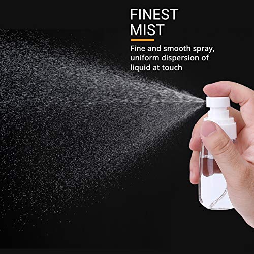 Travel Spray Bottles Set - 2 Pack, 2oz/60ml Mini Refillable Mist Bottles