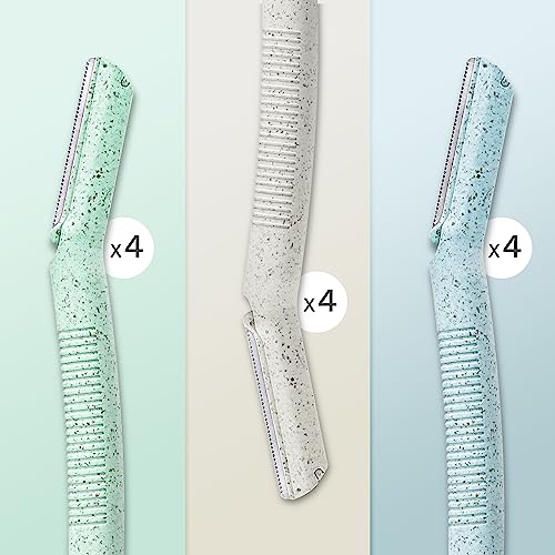 ennva Eyebrow Razor for Women | Dermaplane Facial Razor for Face | Hair Trimmer Face Razor for Body Use | Multipurpose Facial Hair Removal Disposable Blades Eyebrow Shaper Tool - 12pcs