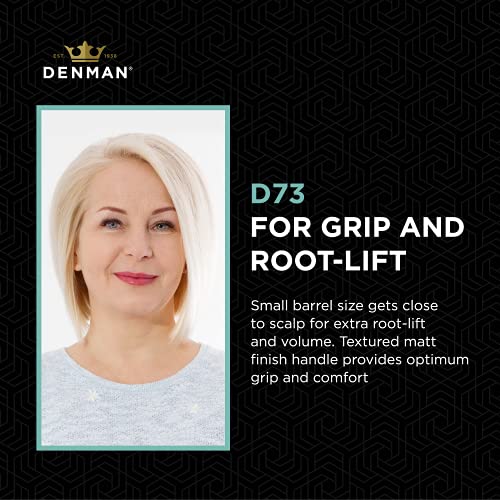 Denman Curling Vented Barrel Round Hair Brush with Nylon Bristles for Fast Drying, Volume and Creating Movement in the Hair, Black, D73