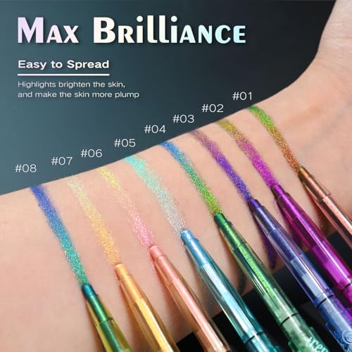 Multichrome Eyeliner Gel Pencil,Waterproof Long-Lasting Vegan Cruelty Free Eye Liner,Shifting Colors Eyeliner Pen (EL-03)