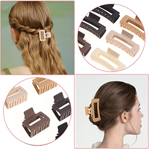 Alemaky 12-Pack Square Claw Clips, Large & Small Non-slip Hair Clips