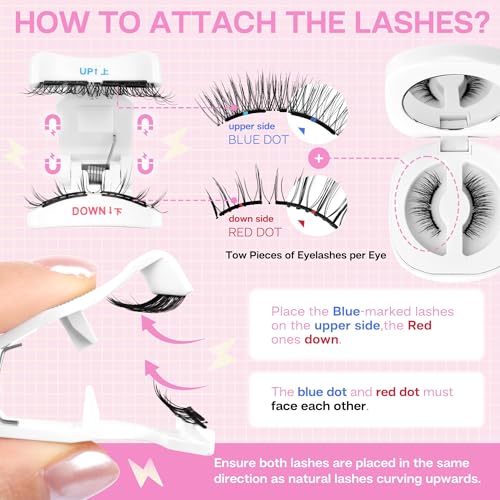 CALAILIS Magnetic Eyelashes with Applicator Upgrade Soft Magnetic Lashes Natural Look Reusable No Glue or Eyeliner Needed Easy to Wear and Remove (RC03, 1 Pack)