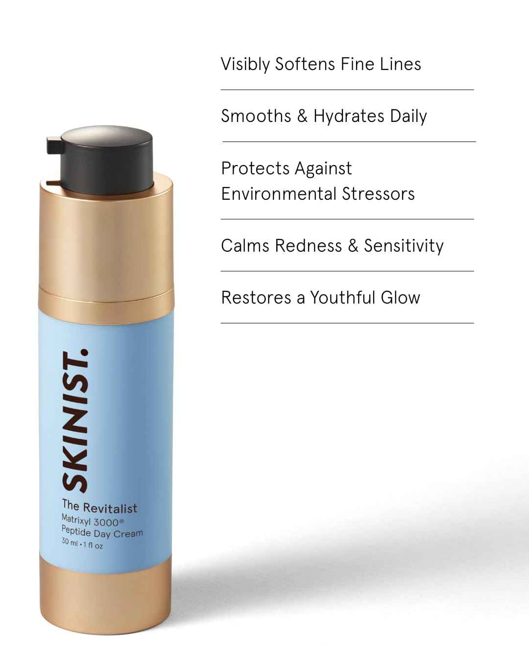 SKINIST The Revitalist Matrixyl 3000® Peptide Day Cream – Anti-Aging Moisturizer for Fine Lines & Wrinkles, Lightweight Hydrating Formula for Day & Night