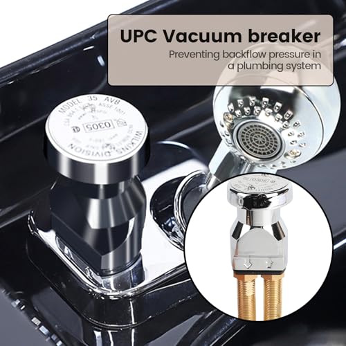 Salon Shampoo Bowl Faucet Vacuum Breaker Kit, Faucets for Shampoo Bowls with Hose and Sprayer Replacement Part, Hair Salon Faucet Sprayer Hose Set