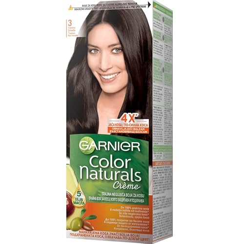 Garnier Color Naturals Nourishing Permanent Hair Color Cream - No. 3 Dark Brown (PACK OF 3)