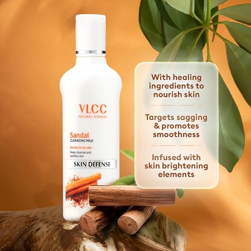 VLCC Sandal Cleansing Milk - Hydrating Face Cleanser, 3.38 oz