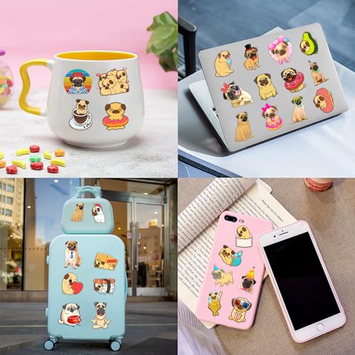 96PCS Pug Dog Temporary Tattoos Themed Pets Puppy Birthday Party Decorations Supplies Favors Decor Little Frech Bulldog Animal Tattoo Stickers Gifts For Kids Boys Girls Adults School Prizes Carnival