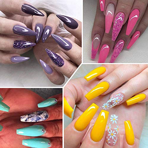 Vishine Poly Nail Extension Gel Kit - 8 Colors, 48W LED UV Lamp, Builder Gel, Slip Solution, Base Top Coat, Rhinestone Nail Manicure Beginner Starter Kit