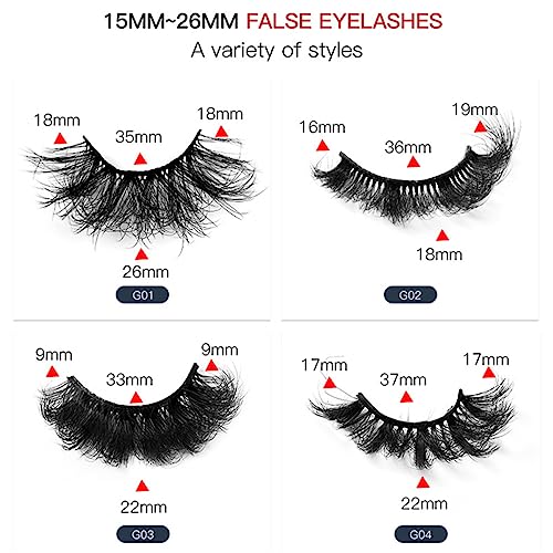 FEITA 8D Faux Mink False Eyelashes - 5 Pairs Dramatic Volume