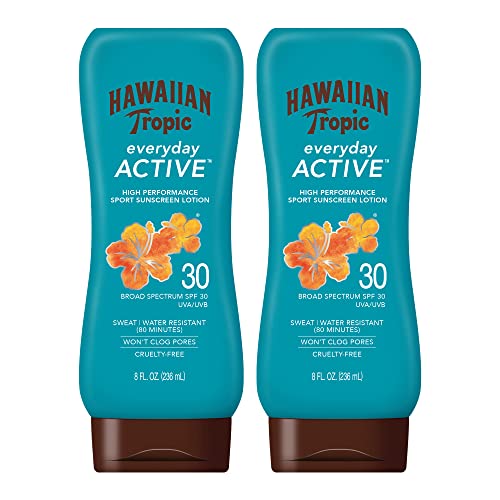 Hawaiian Tropic Everyday Active Spray SPF 50 6oz Twin Pack and Everyday Active Lotion SPF 30 8oz Twin Pack Sunscreen