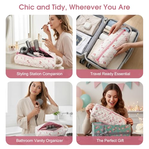 Travel Hair Tools Organizer Bag for Dyson Airwrap & Shark | Pink