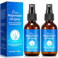 Magnesium Oil Spray for Feet, 100% Pure Natural Magnesium Spray Glass Bottle, Easy to Absorb & Use 60Ml 2Pack