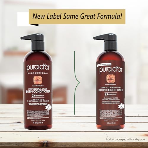 PURA D'OR Biotin Conditioner 16oz - Hair Thickening for Thinning Hair