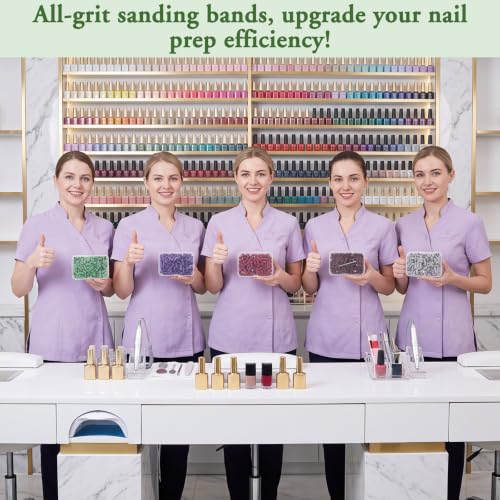 500pc Nail Sanding Bands Set - 5 Grit with 3mm Mandrel