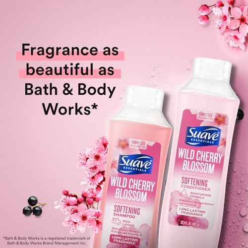 Suave Shampoo & Conditioner Set, Wild Cherry Blossom ? Everyday Softening Formulas with Cherry Blossom Extract & Vitamin E, 22.5 Oz Ea (2 Piece Set)