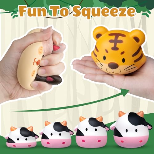 DMIGHT 6PCS Large Animal Squishy Toys – Cute Stress Relief Toys for Kids, Big Animals Variation