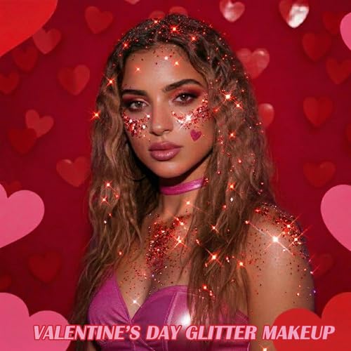 Red Holographic Body Glitter for Face & Hair