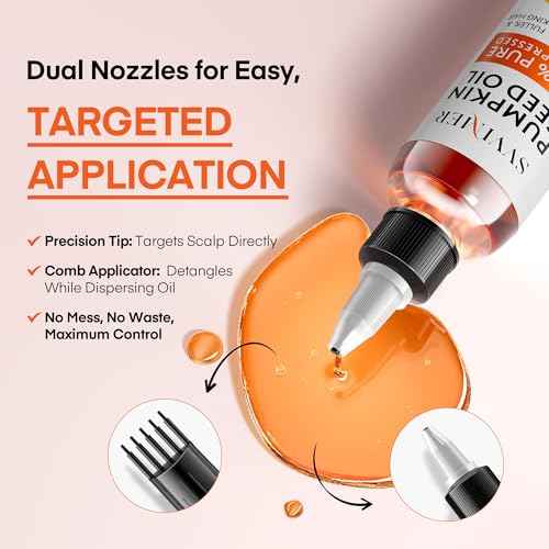 Svvimer Pumpkin Seed Oil for Hair Growth - 100% Pure Raw Organic Natural Cold Pressed - for Dry Damaged Hair and Volume Women and Men 4 Fl Oz (Pack Of 1)