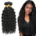 #1B Water Wave Hair Bundles 26 28 30 Inch Brazilian Virgin