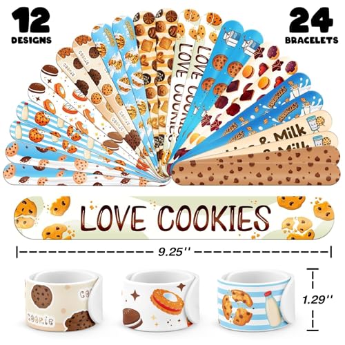 Cookie Party Favors Set - 24 Slap Bracelets & 36 Temporary Tattoos