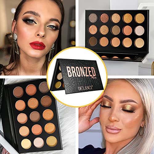 Nude Gold Eyeshadow Palette 15 Shades Matte Shimmer