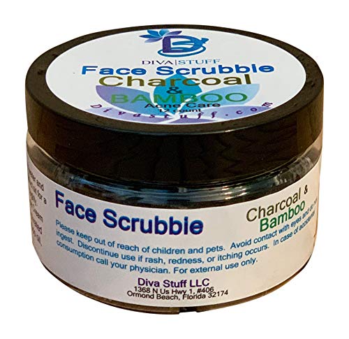 Diva Stuff Face Scrubbie - Scented Exfoliating Face Scrub Pads - Blackhead/Whitehead Acne Reducing Skincare Tool - Promotes New Skin Cell Turn Over - 12 Pads (Charcoal & Bamboo)