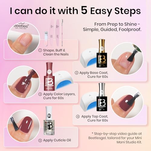 Beetles 23 Pcs Gel Nail Polish Kit with UV Light & 12 Colors Set
