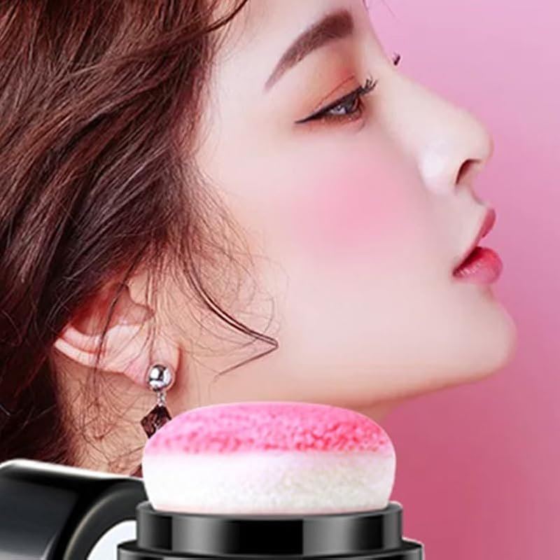 Loose Powder Blush with Puff - Coral Red Shimmer