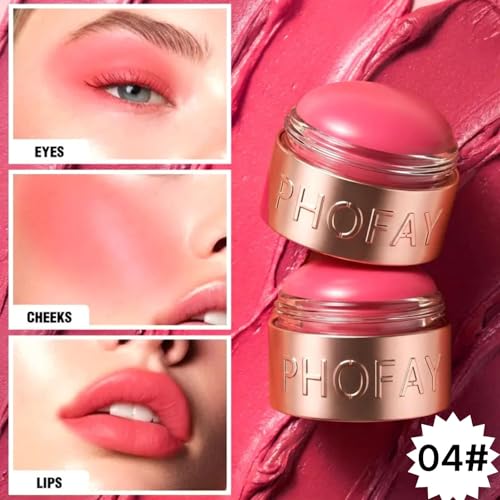 PHOFAY 3-in-1 Mousse Blush, Lipstick & Gloss - Variation 04#