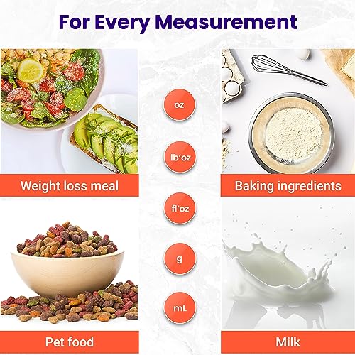 Etekcity Food Kitchen Scale 22lb, Digital Weight Grams and Oz for Weight Loss, Baking and Cooking, 0.05oz/1g Precise Graduation,5 Weight Units, IPX6 Waterproof, USB Rechargeable,304 Stainless Steel