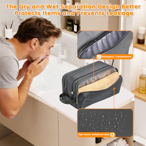 Travoya Hanging Toiletry Bag, Water-Resistant Dopp Kit Organizer