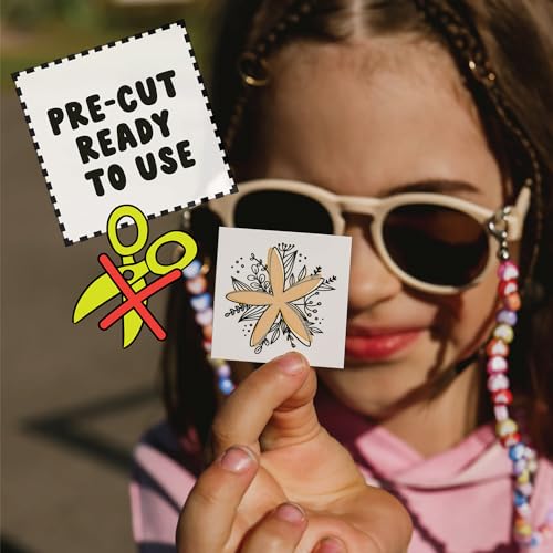 Kids Temporary Tattoos - 50 Designs, Hypoallergenic, Made in Europe