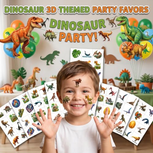 96 PCS Dinosaur Temporary Tattoos for Kids | Party Favors