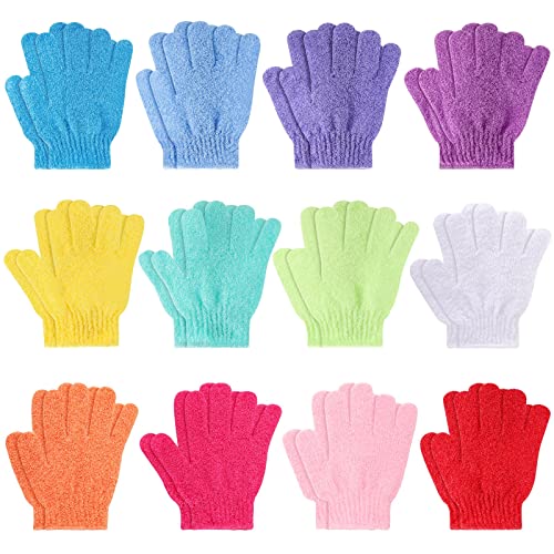 Exfoliating Shower Gloves 24-Pack - Body Scrubber Loofah