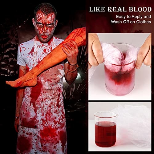 2 PCS Washable Fake Blood Spray,Halloween Fake Blood Splatter, Liquid Blood for Clothes,Skin and Eye Drops,Squirt Fake Blood Makeup for Vampire Monster Zombie Bride and Costumes,100g(3.53 Oz)