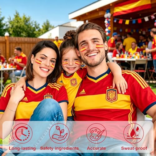 IFVGFB Spain Face & Body Paint Sticks - Bright Red & Yellow for Sports Fans