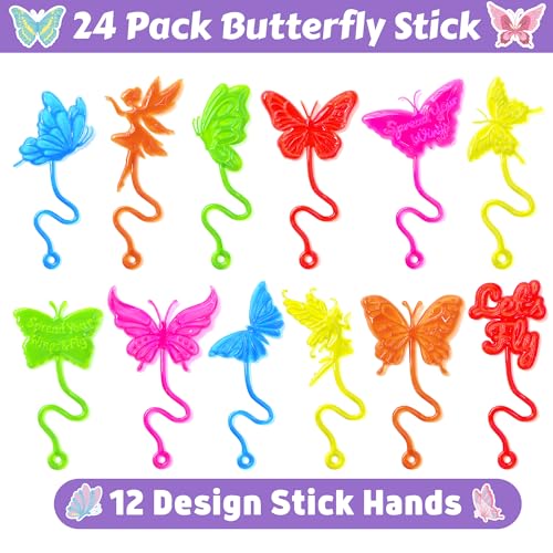 48pc Butterfly Party Favors - Sticky Hands & Tattoos Combo