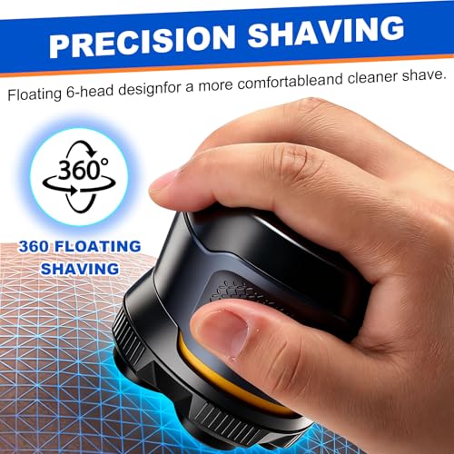 Magnetic 6 Blades Head Shaver Replacement Heads for Many 6D Magnetic Electric Razor,Magnetic 6D Blade Head Compatible with Head Shavers for Bald Men. (2PCS)