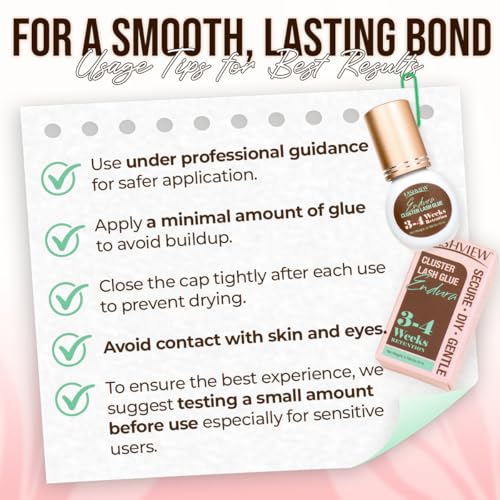 LASHVIEW Lash Cluster Glue - 4 Week Hold, Waterproof, 5ml