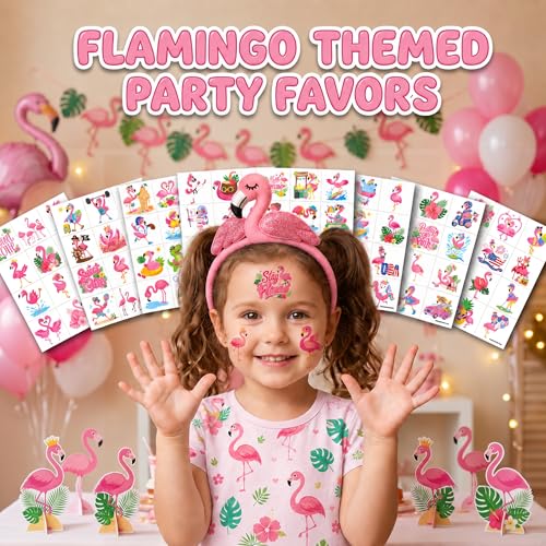 96 PCS Flamingo Temporary Tattoos for Kids - Party Favors