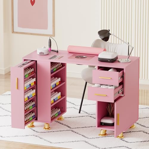 Kikihouse Manicure Table with Electric Dust Collector & Wrist Rest