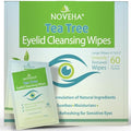 NOVEHA 60PC Tea Tree Oil Eyelid Wipes with Hyaluronic Acid