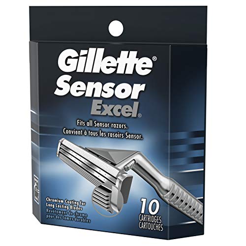 Gillette Sensor Excel Men's Razor Blade Refills, 10 Count (Pack of 2)