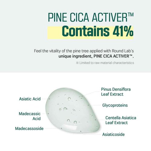 ROUND LAB Pine Calming Cica Toner + Calming Cica Cream, Hyaluronic Acid for Soothing and Skin Barrier Support, Korean Skincare