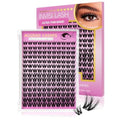 Flora Lash Clusters Kit Short 8-14mm Wispy Eyelashes Cluster Extension Kit D Curl Individual DIY False Lash Extension Spiky Cat Eye Lashes Fake Eyelashes Clusters with 0.03mm Ultra-Thin Wide Band