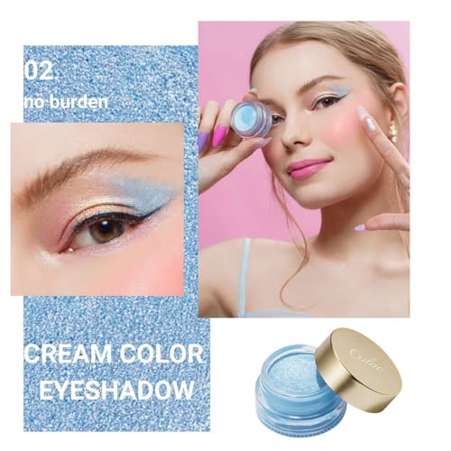 Oulac Blue Cream Eyeshadow - Highly Pigmented & Long Lasting