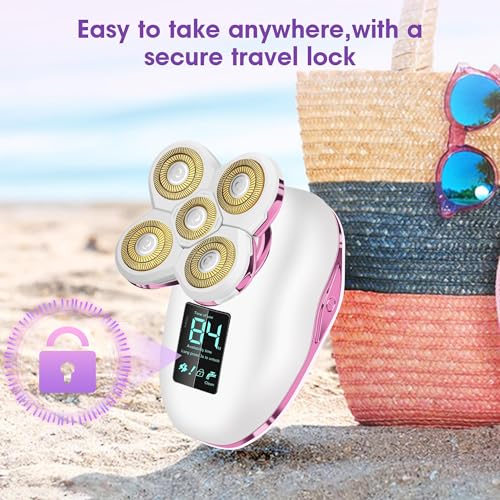 Electric Razors for Women Legs-5D Magnetic Detachable Head Flawless Razor-IPX7 Waterproof Wet Dry Cordless Trimmer-USB Rechargeable Travel Kit