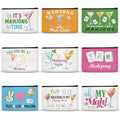 9-Pack Mahjong Cosmetic Bag Set with Zipper - Travel Pouches