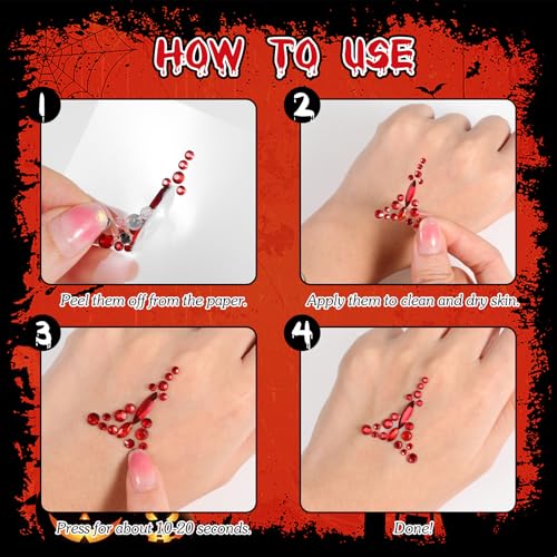 Halloween Face Gems Rhinestone Tattoos - 2 Sheets Clown